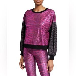 Terez “Show Your Stripes” Zebra Metallic Pullover